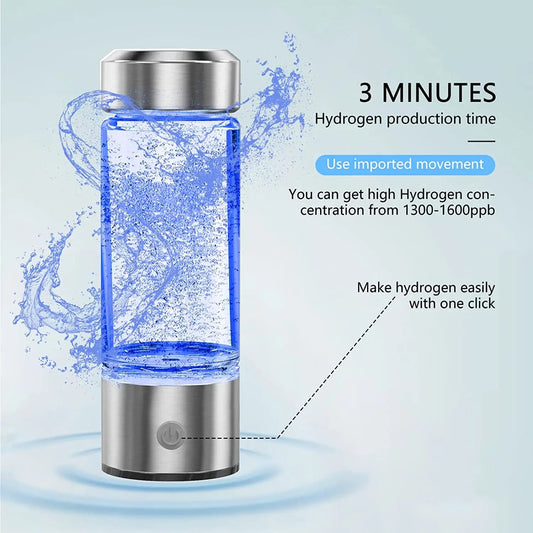 Portable Alkaline Hydrogen Water Ionizer Bottle: Enhanced Hydration on the Go!